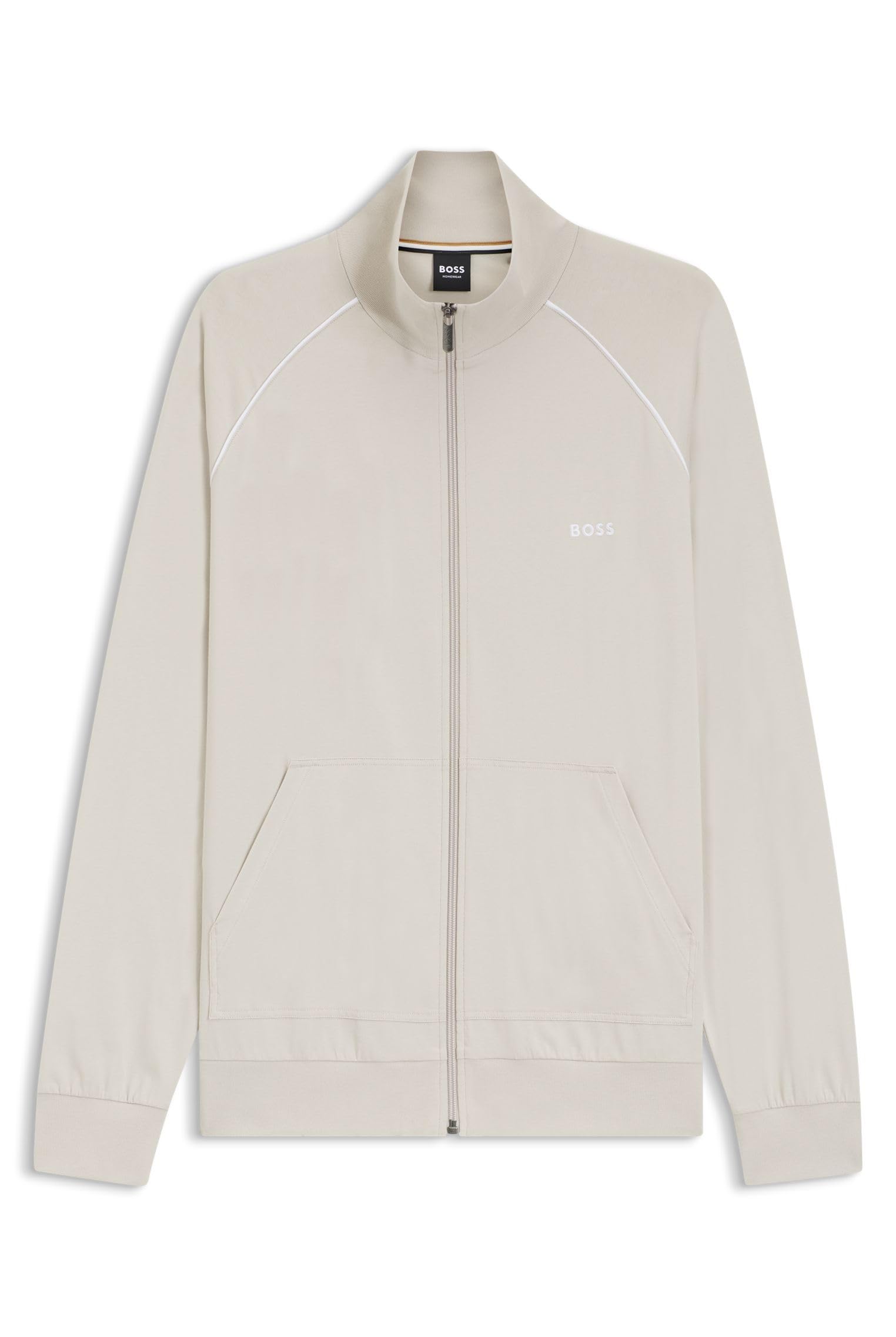 BOSS Mix & Match Loungewear Track Top, Light Grey, Size S, Men