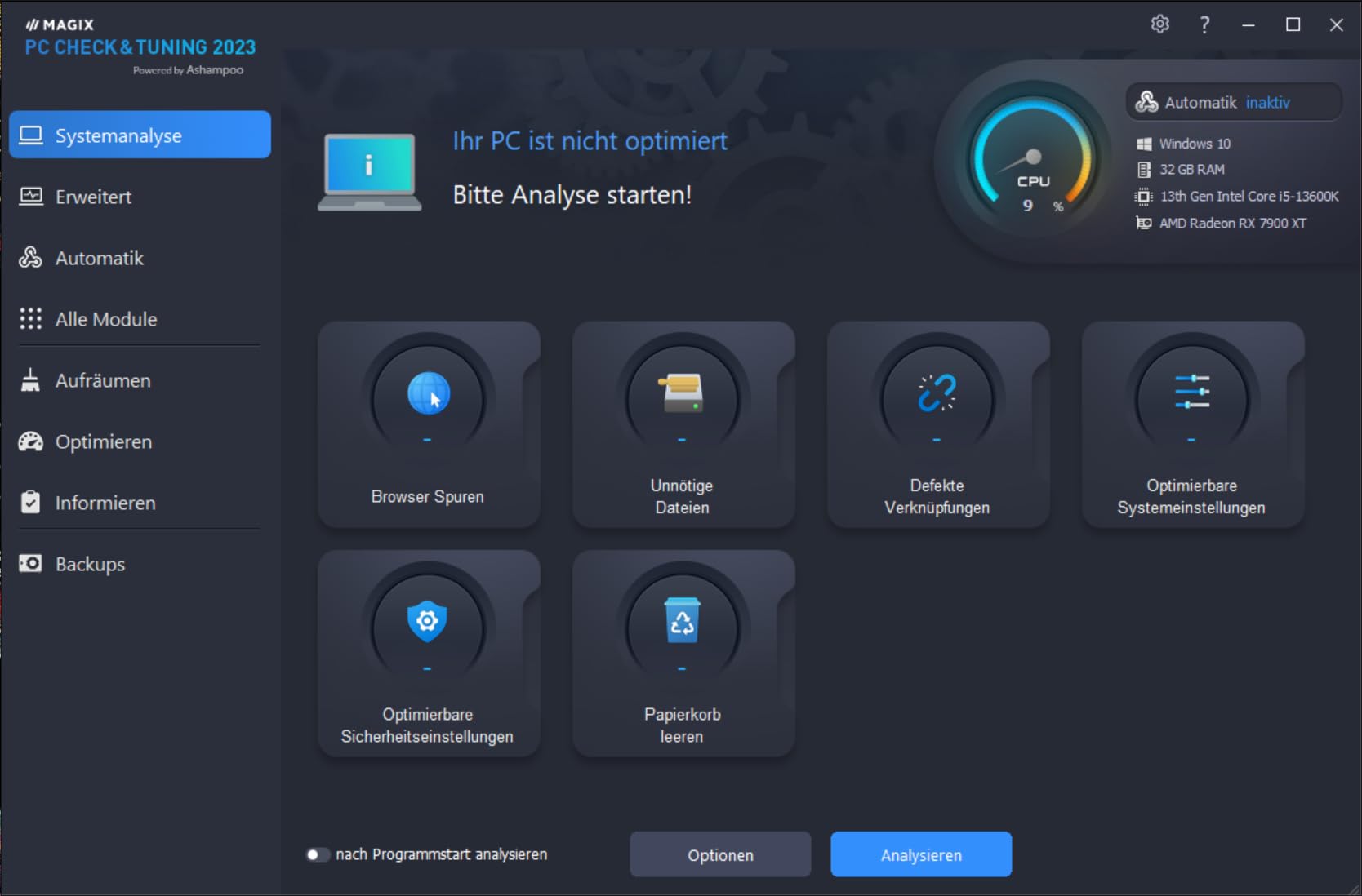 MAGIX PC Check & Tuning 2023 - AUFRÄUMEN. BESCHLEUNIGEN. ABSICHERN. | System Optimierer | PC aufräumen | Optimiert für Windows 10/11 | 2 Aktivierungen - 1-Jahreslizenz-Version