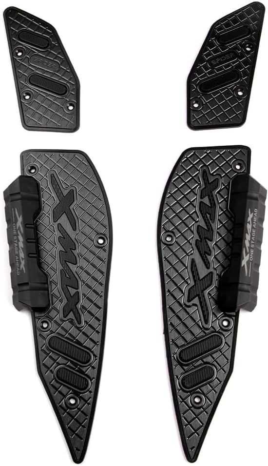 X-MAX Motorcycle Pedals Footpegs sidestand CNC Aluminum Alloy Front Footstep Foot Plate Footrest Pedal For YAMAHA X-MAX 300 2017-2024, Black