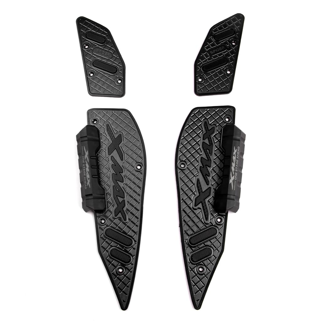 X-MAX Motorradpedale Fußrasten Seitenständer CNC-Aluminiumlegierung Vorderfußplatte Fußstütze Pedal für Yamaha X-MAX 300 2017-2024, Schwarz