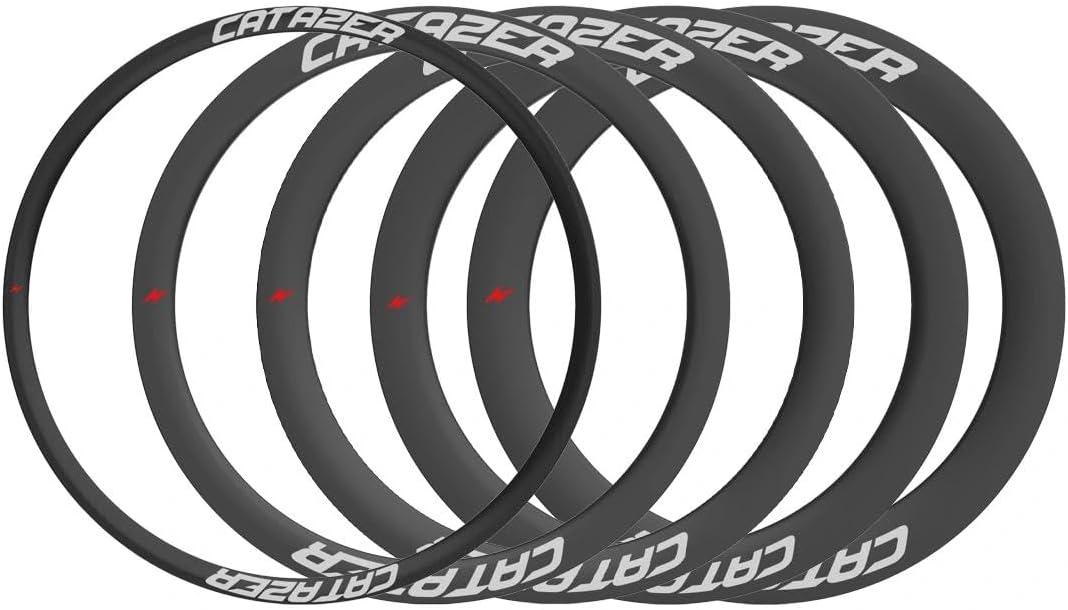 Customized Carbon Rim 700C 25mm, CATAZER 25/38/45/50/55mm Depth Asymmetric Rims Lightweight Durable Pursuing Speed for Professional Road Racing