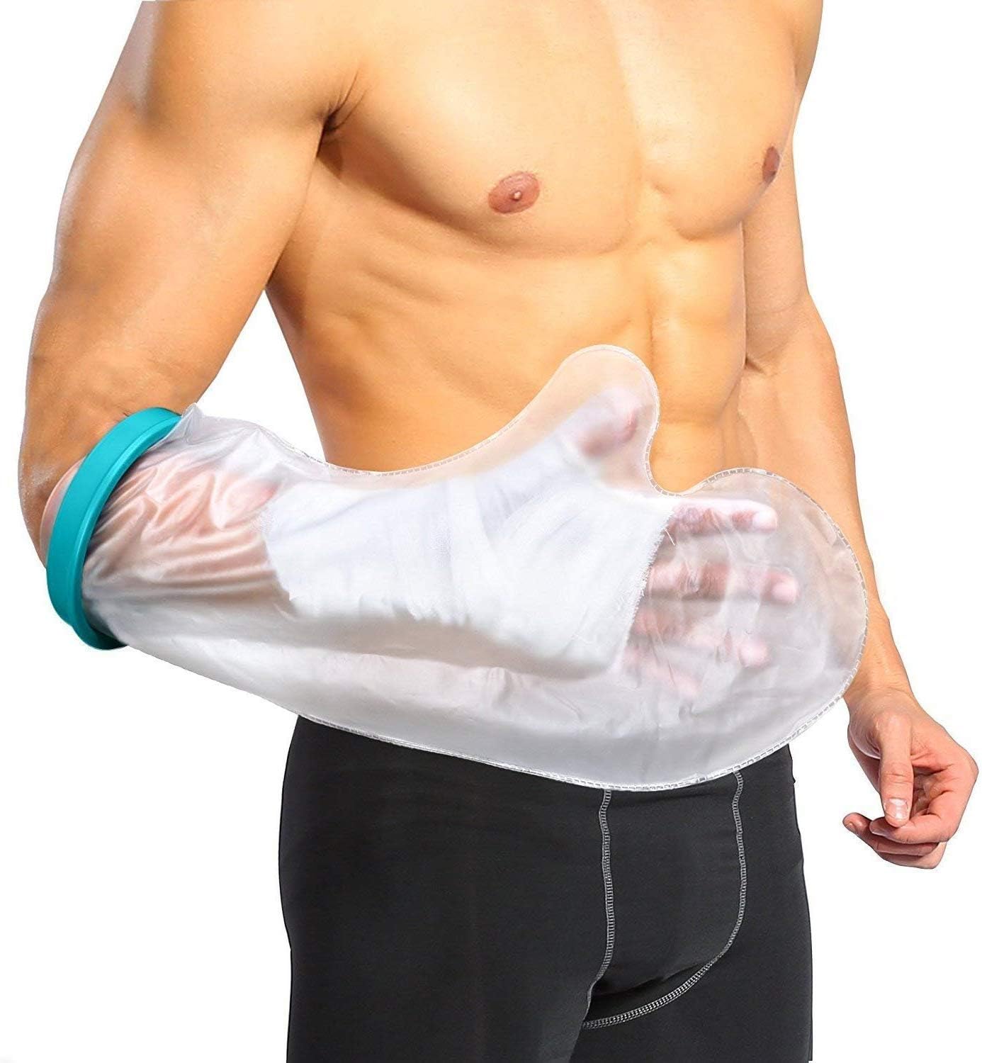 DOACTWaterproof Cast Cover Arm, Plaster Cast Protector for Shower Bandage Sleeve Protector Watertight Dressing for Broken Hand, Wrist, Finger Wound, Keeps Hand Dry Fits Adult, Short Arm 23 Inches