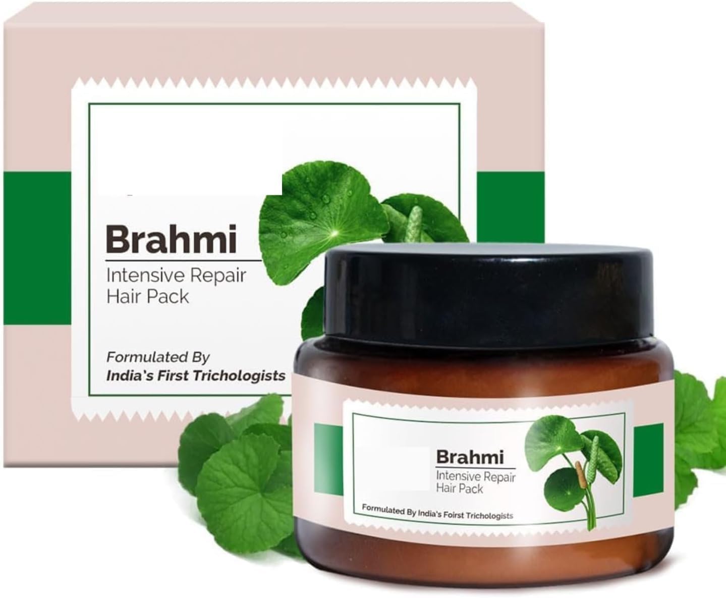 DIIX Brahmi Intensive Repair Hair Pack | Controls Hair Fall Treats Damage, Split Ends and Breakage | Deep Conditioning | Trichologist Formulated | 100 g