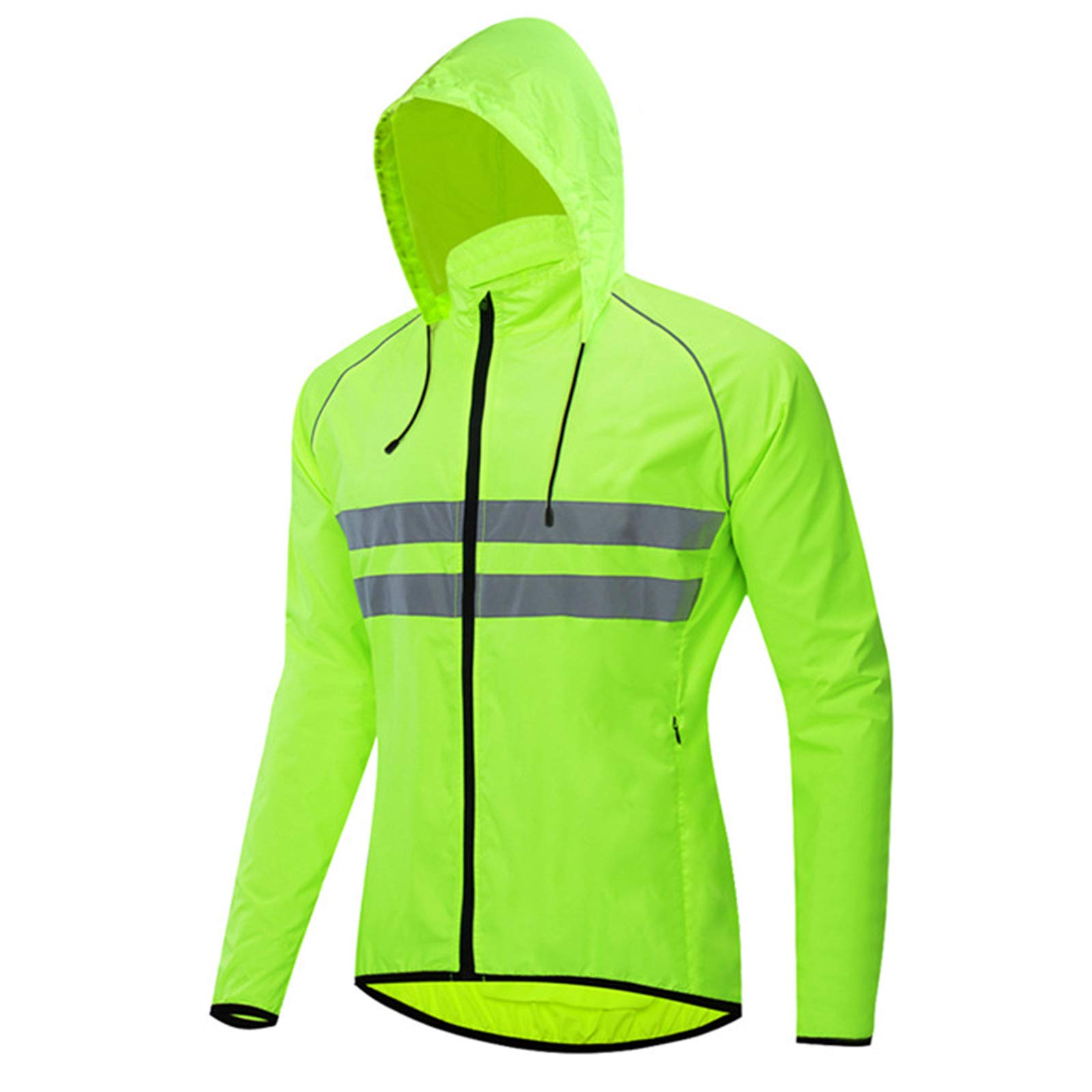 Veste De Vélo pour Hommes,Veste à Manches Longues Réfléchissant Coupe-Vent Randonnée à Vélo Sécurité Veste De Running Résistant à l'eau Manteau Vêtements De Sport,pour Pl