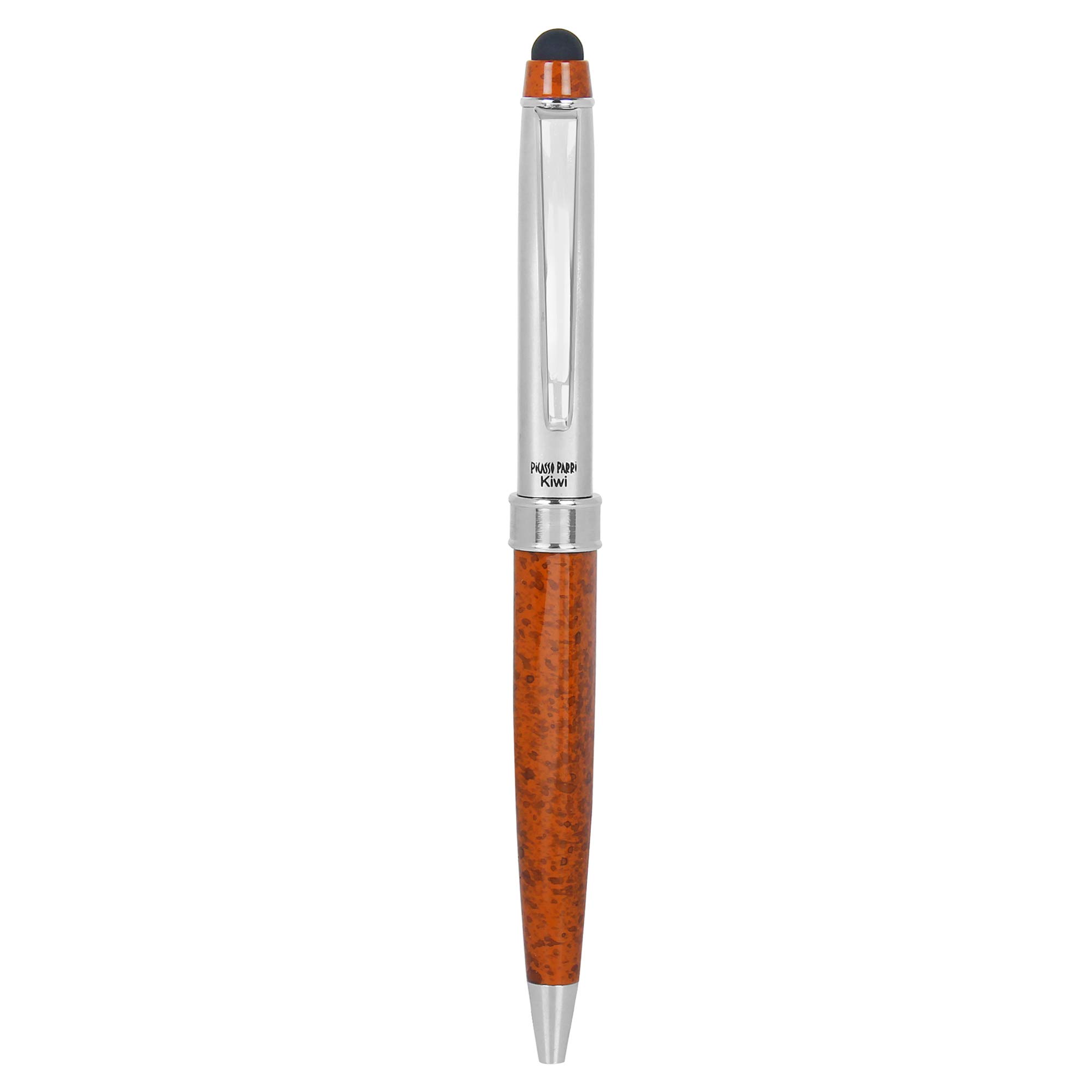 CZ – RB68 Limited Edition Marble Touch Silver/Orange Combination Crafted With Silver Coated Clip & Band, Touch Screen Feature at Cap Edge Metal Body Roller Ball Pen.