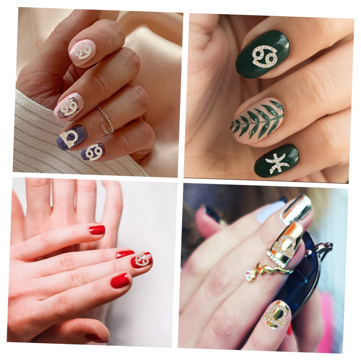 minkissy 4 Set di 12 Ciondoli per Nail Art con Strass Decorazioni per Unghie Ornamenti per Manicure per Donne Pezzi * 4