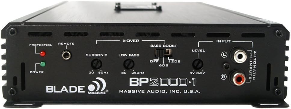 Massive Audio 2000 Watt Monoblock Class D Full Range Amplifier 1 Ohm BP2000.1 V2