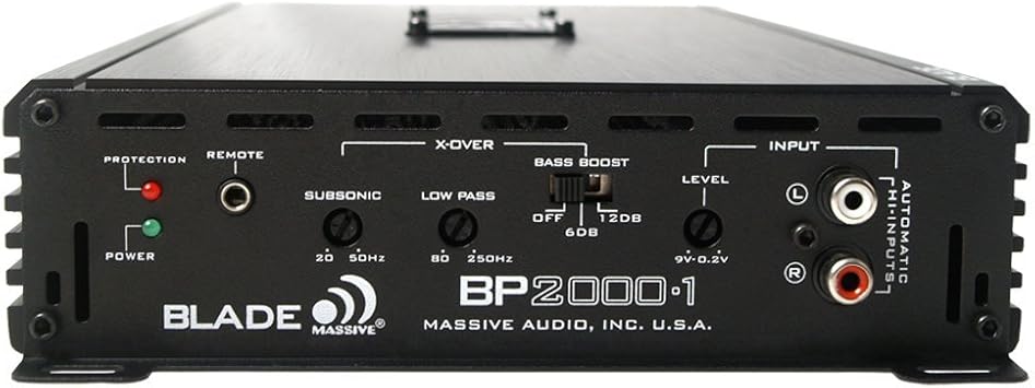 Massive Audio 2000 Watt Monoblock Class D Full Range Amplifier 1 Ohm BP2000.1 V2