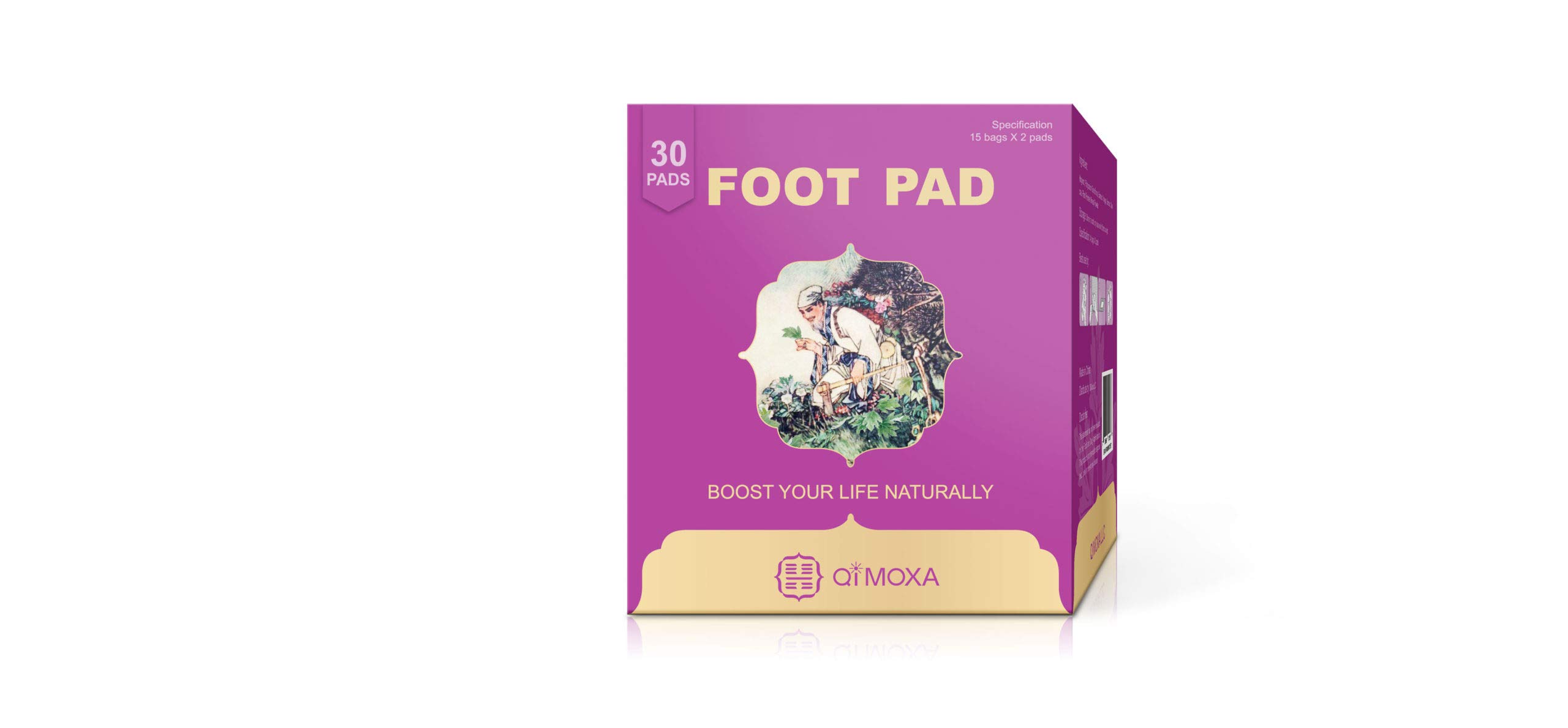 Qimoxa Detox Foot Pads-Unique Foot Pad to Improve Vital Energy-Free 50 Page Copyright Ebook of Our Detox Patch and More Ebooks for Chinese Healing Art-Take Care You from Feet to Body