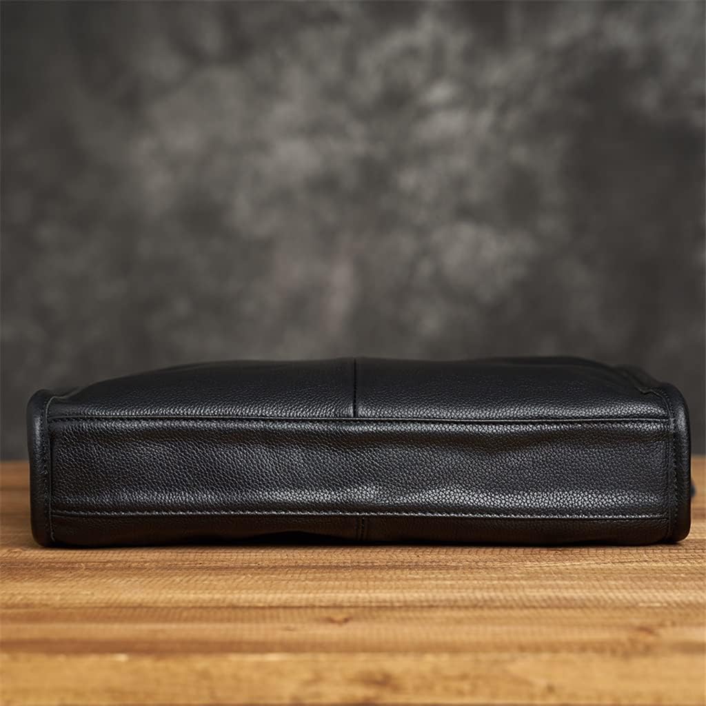 Men's leather soft leather shoulder bag first layer cowhide business messenger bag horizontal large capacity