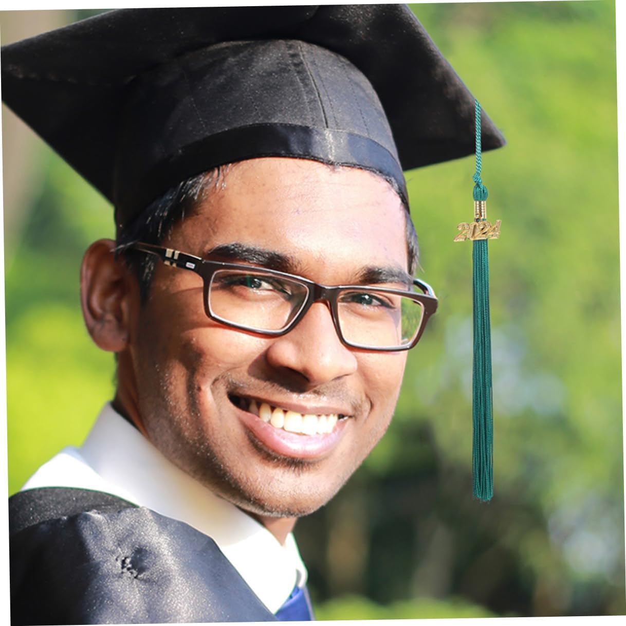 8pcs Green Polyester Graduation Cap Tassels Set for Doctoral Hats Graduation Hat Decorations for Ceremony Accessories