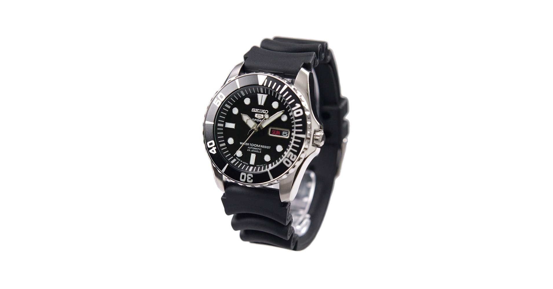 セイコー5 SEIKO5 自動巻き 腕時計 シルバー 100m防水 Seiko 5 セイコー5 スポーツ ダイバーズ 海外モデル 逆輸入 自動