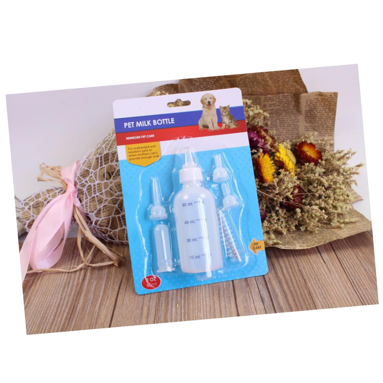 GALPADA Bottle Nursing Kit for Kittens Puppies Small Animals Safe with Cleaning Brush for Newborn Animal Feeding