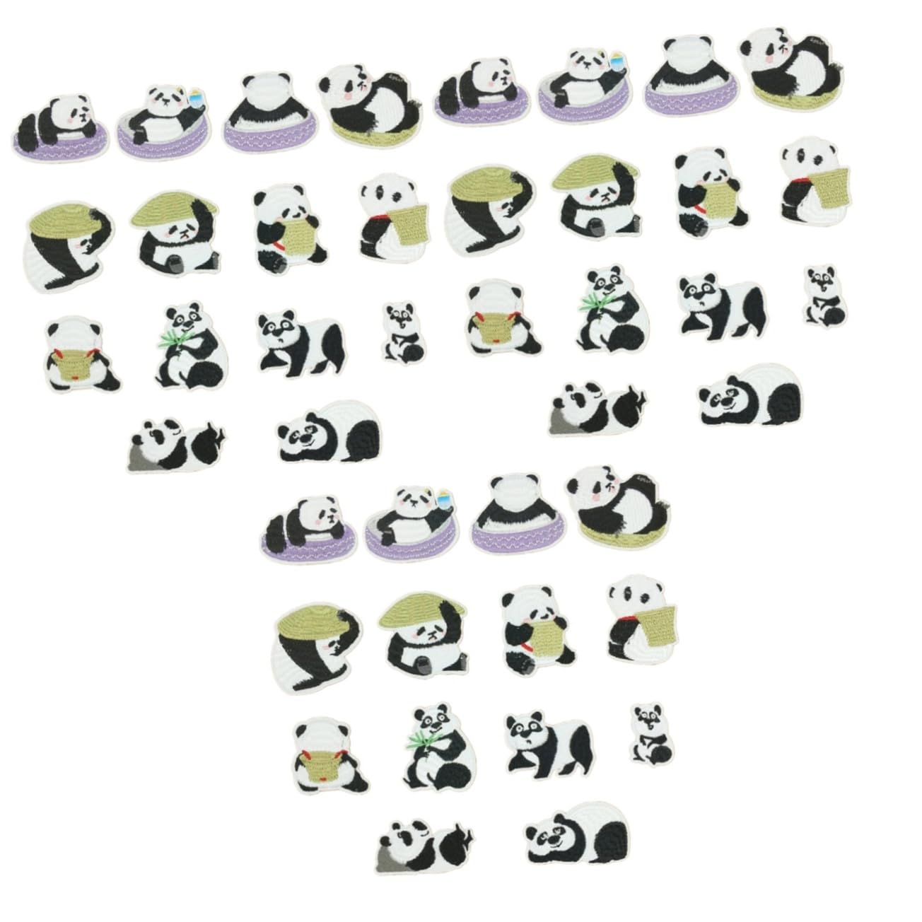 OSALADI 3 Set Toppe Termoadesive Panda Cartoni Animati Set Patches Ricamati Per Abbigliamento Borse E Progetti Fai Da Te Decorazioni Colorate E Sicure Per Adulti 14 Pezzi * 3