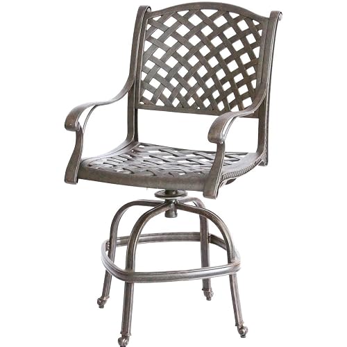 Darlee Nassau Cast Aluminum Patio Counter Height Swivel Bar Stool