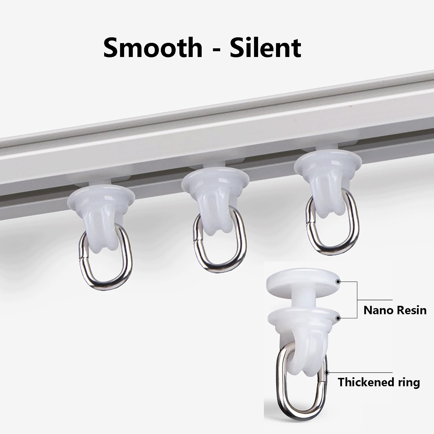 Binario per Tende A Soffitto In Alluminio Facile da Installare, 1.3m (4.3ft) per Finestre, Doccia, Camper, Balcone, Ufficio