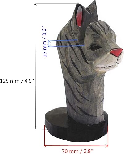 Miniatura 9 de TANG SONG Soporte para anteojos tallado a mano de madera creativa, soporte de flamenco de nariz hecho a mano para escritorio de oficina, decoración