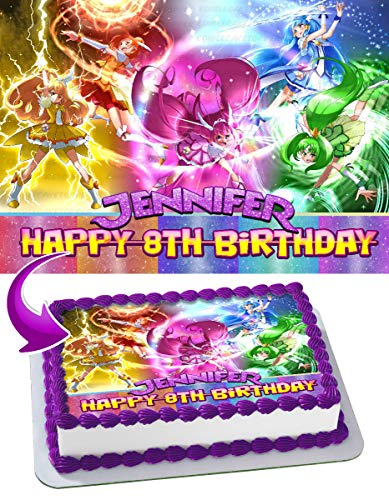 Cakecery Glitter Force Edible Cake Image Topper Personalized Birthday Cake Banner 1/4 Sheet