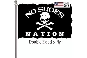 No Shoes Nation Flag 3x5 Outdoor - Double Sided 3 Ply, Vivid...