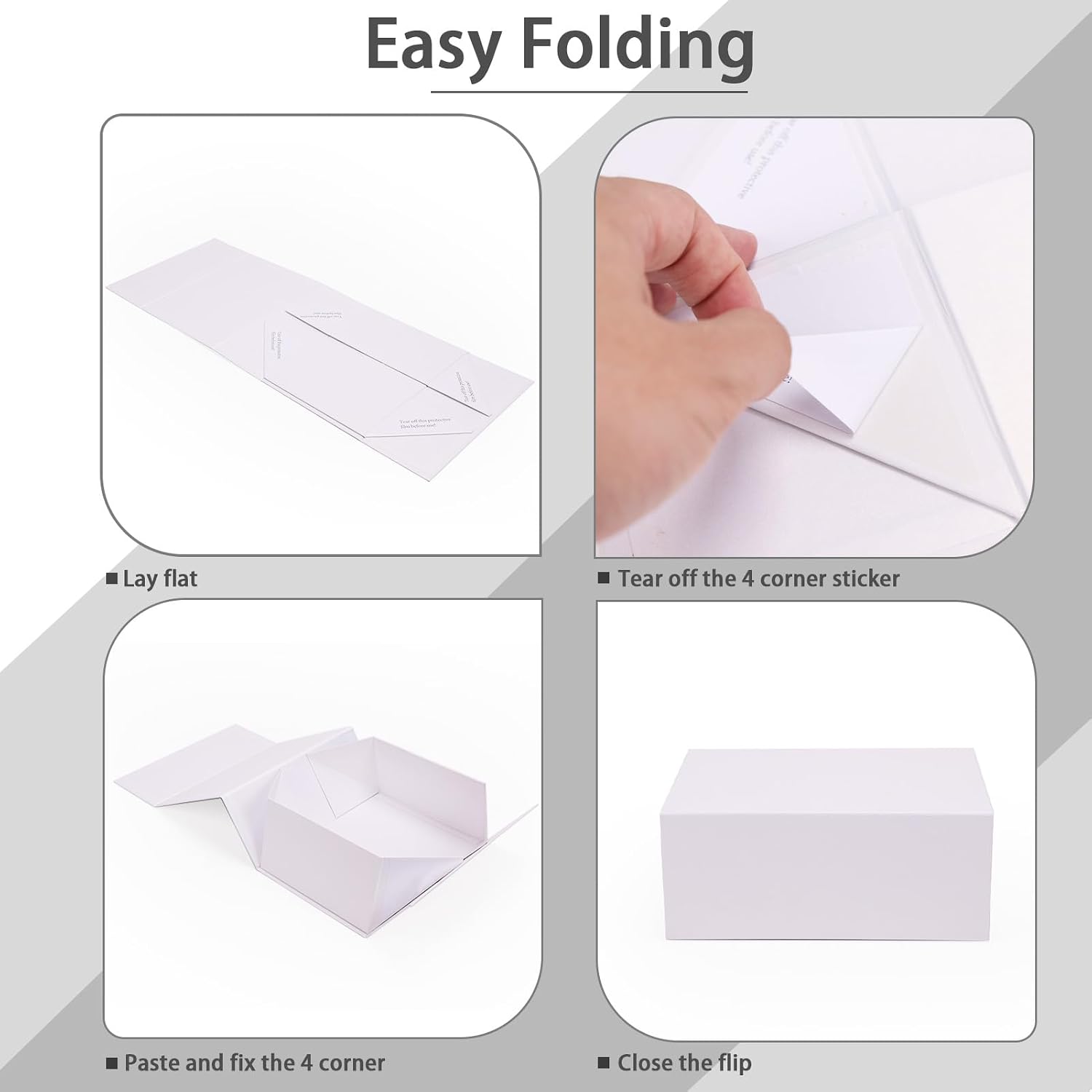 1 Pack 9.5x7x4 and 1 Pack 12x8x4 White Gift Boxes with Magnetic Closure Lids, Gift Wrap Box for Christmas, Bridesmaid Groomsmen Proposal, Birthdays, Valentine's Day image 3