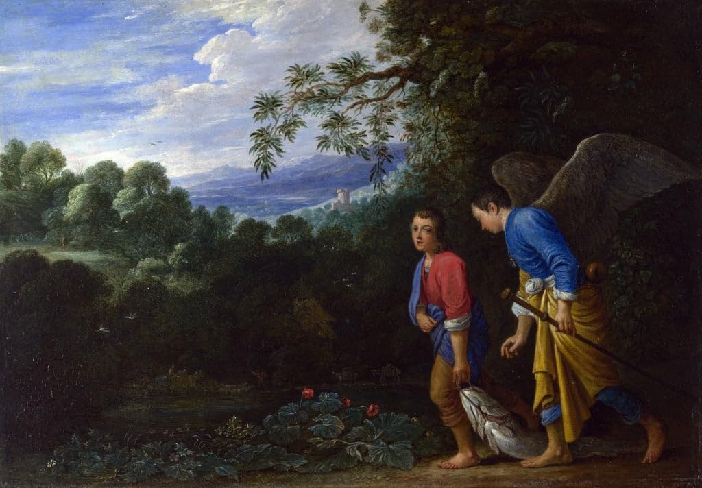 Tableau Tobie et l'archange Raphaël Elsheimer impression sur toile 60x90cm