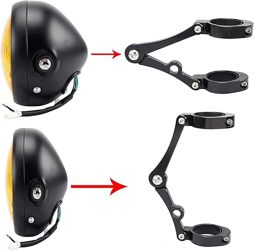 Miniatura 2 de Soporte universal para faros delanteros de motocicleta, soporte de montaje de horquilla CNC, soporte de montaje de tubo de horquilla universal para