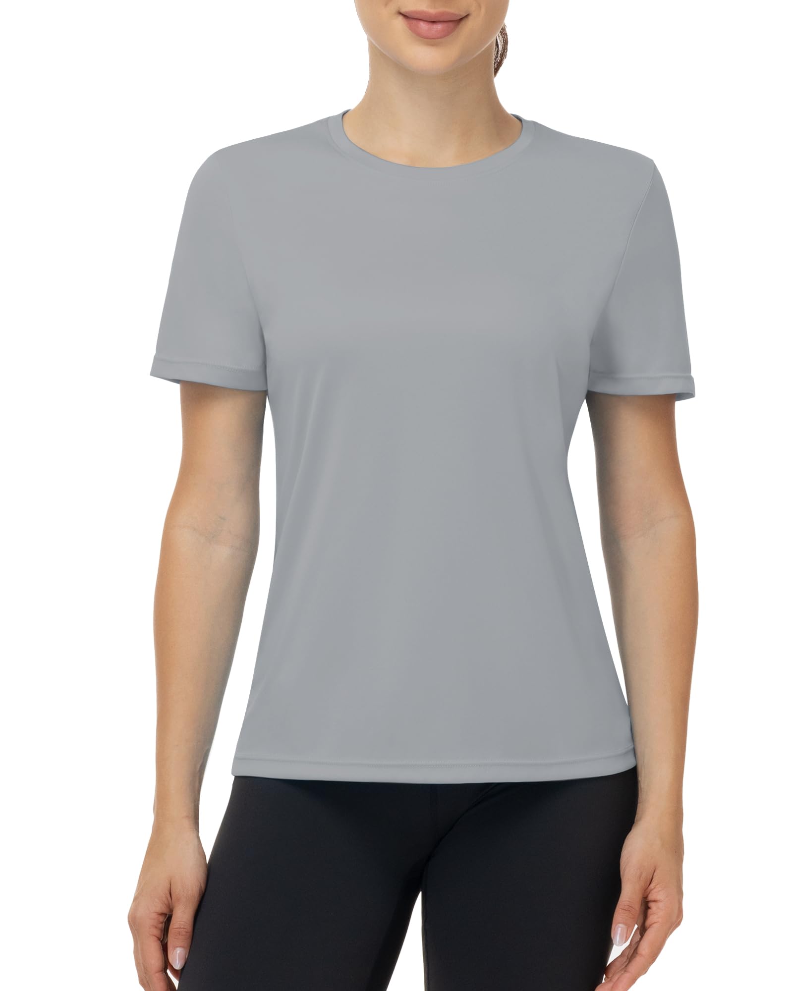 ELIRAVO UV Shirt Damen Kurzarm, UPF 50+ Sonnenschutz Funktionsshirt Atmungsaktiv Schnelltrocknend Schwimmshirt Sportshirt Leicht Weich Rashguard für Gym Fitness Yoga Laufen Outdoor
