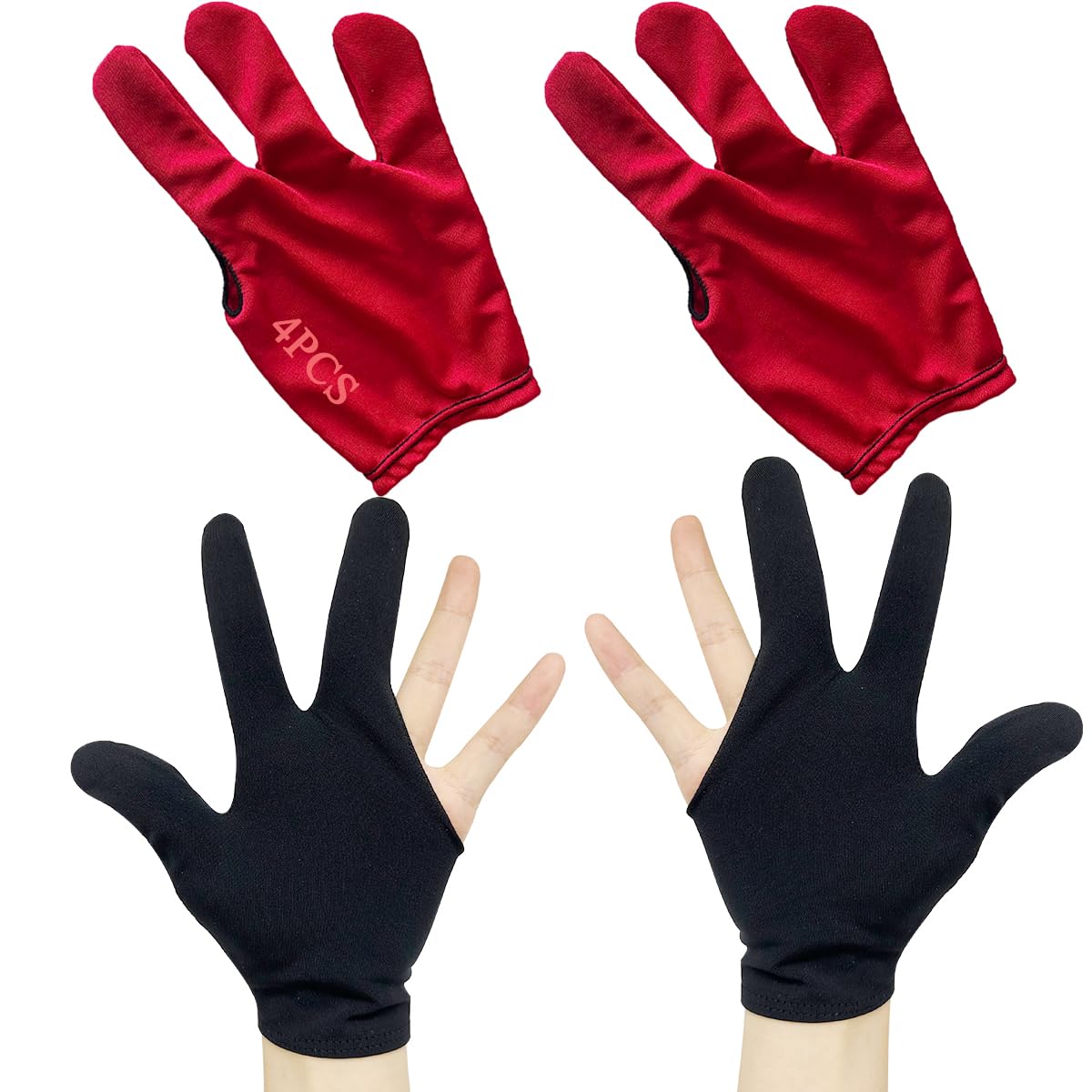 Heyshapeing 2 works Adult Thumb Sucking Guard Gloves Finger Gloves for Stop Nail Biting Prevention Skin Picking Thumb Sucking and Hair Pulling (Red & Black)