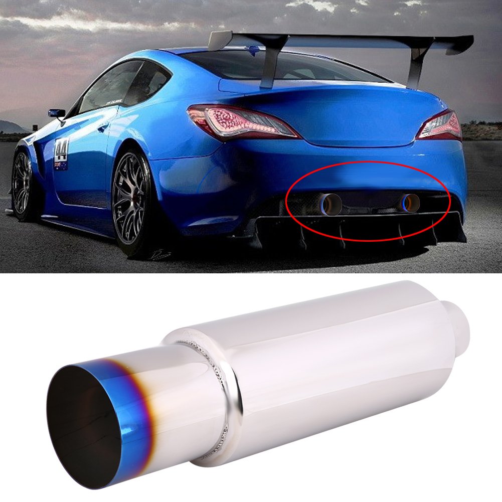 Estremità del tubo del silenziatore di scarico auto universale 2,5 pollici, punta del tubo di scarico in acciaio inossidabile