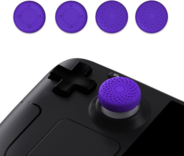 playvital Thumb Grip Caps for Steam Deck LCD, for PS Portal Remote Player Silicone Thumbsticks Grips Joystick Caps for Steam Deck OLED - Raised Dots & Studded Design Purple - 2
