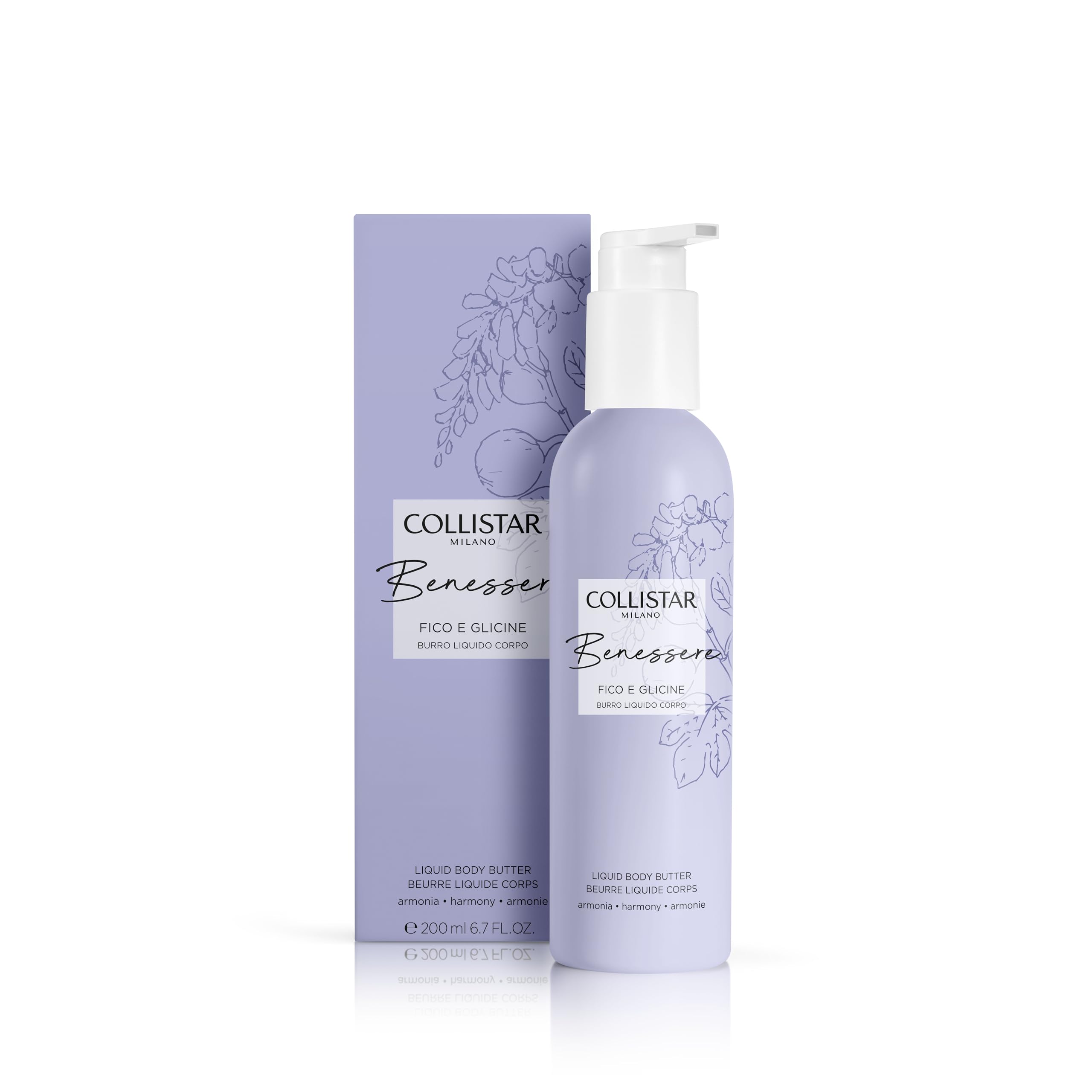 Collistar Masło w płynie do ciała Figa i Glicynia, odżywczy nawilżający, delikatny zapach, naturalna pielęgnacja skóry, 200 ml