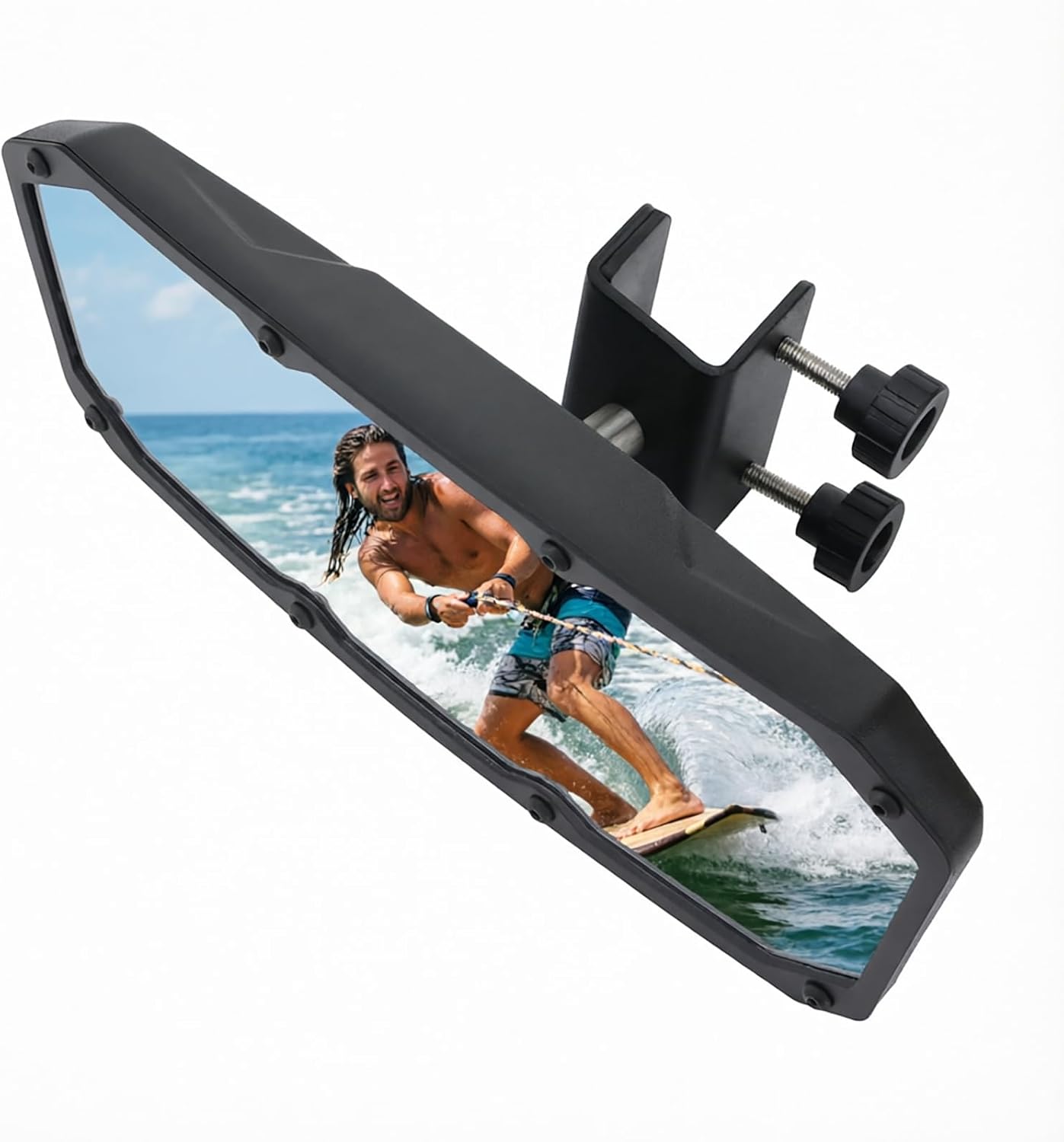 Boat Rear View Mirror for Wellcraft Fisherman 202 2017–2026, Universal Marine Rearview Mirror for Windshield Frame or Roll Bar, Wide Angle Boat Mirror for Water Sports