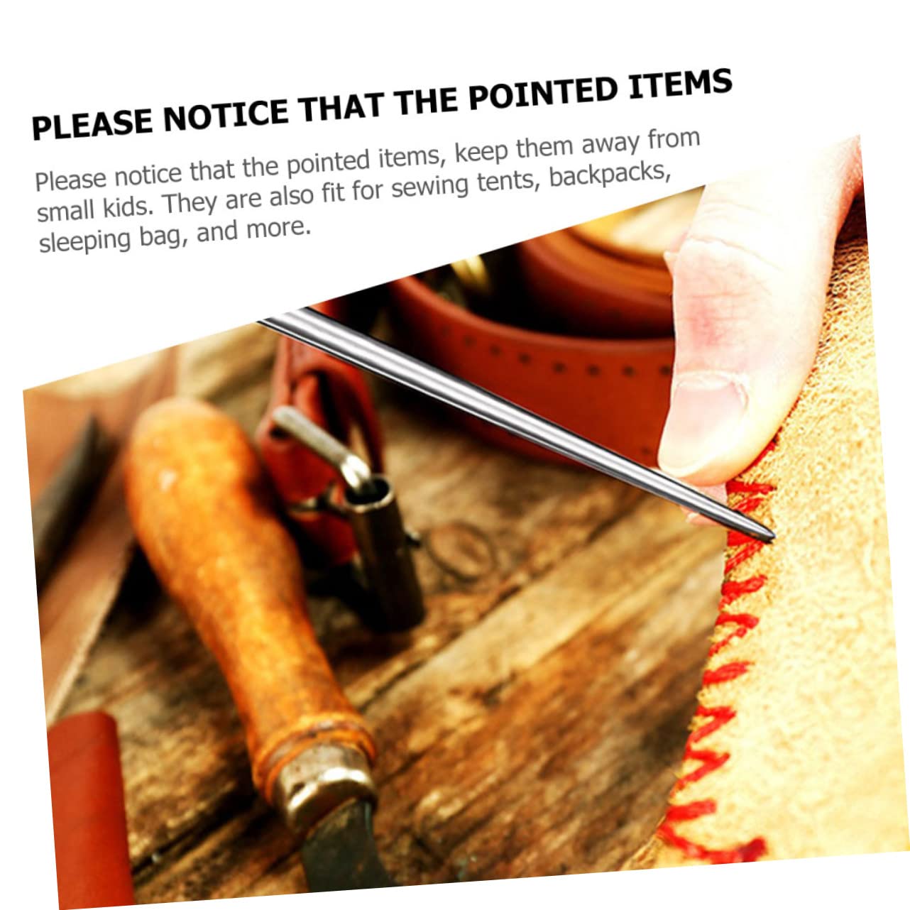EXCEART 2pcs Leather Craft Awls with Wooden Handles Stitching Tools for Sewing Leather Shoes and DIY Projects for Efficient Repairs and Crafting