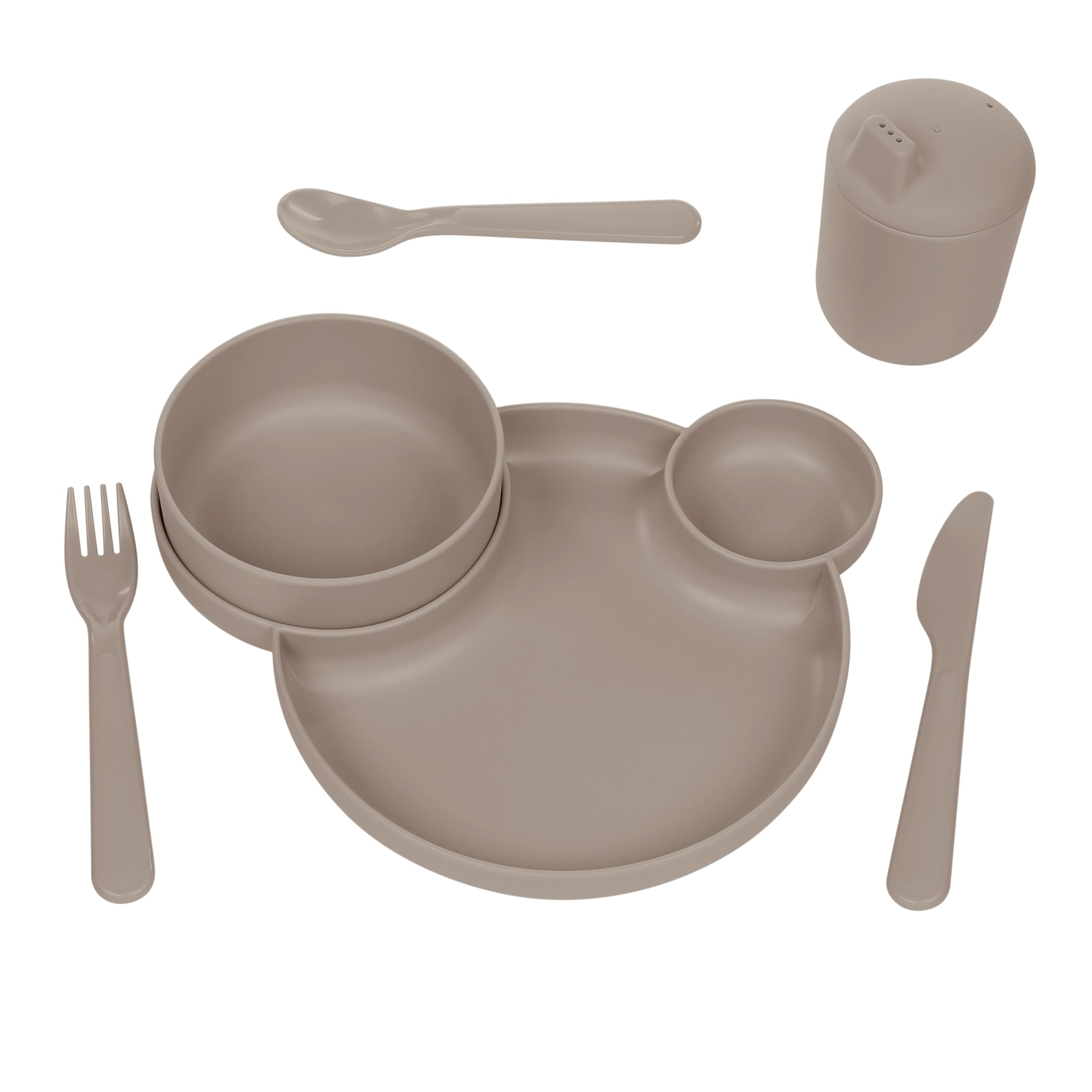 Dantoy Tiny Biobased Dinner Gift Set coffret vaisselle bébé Mocca 6200