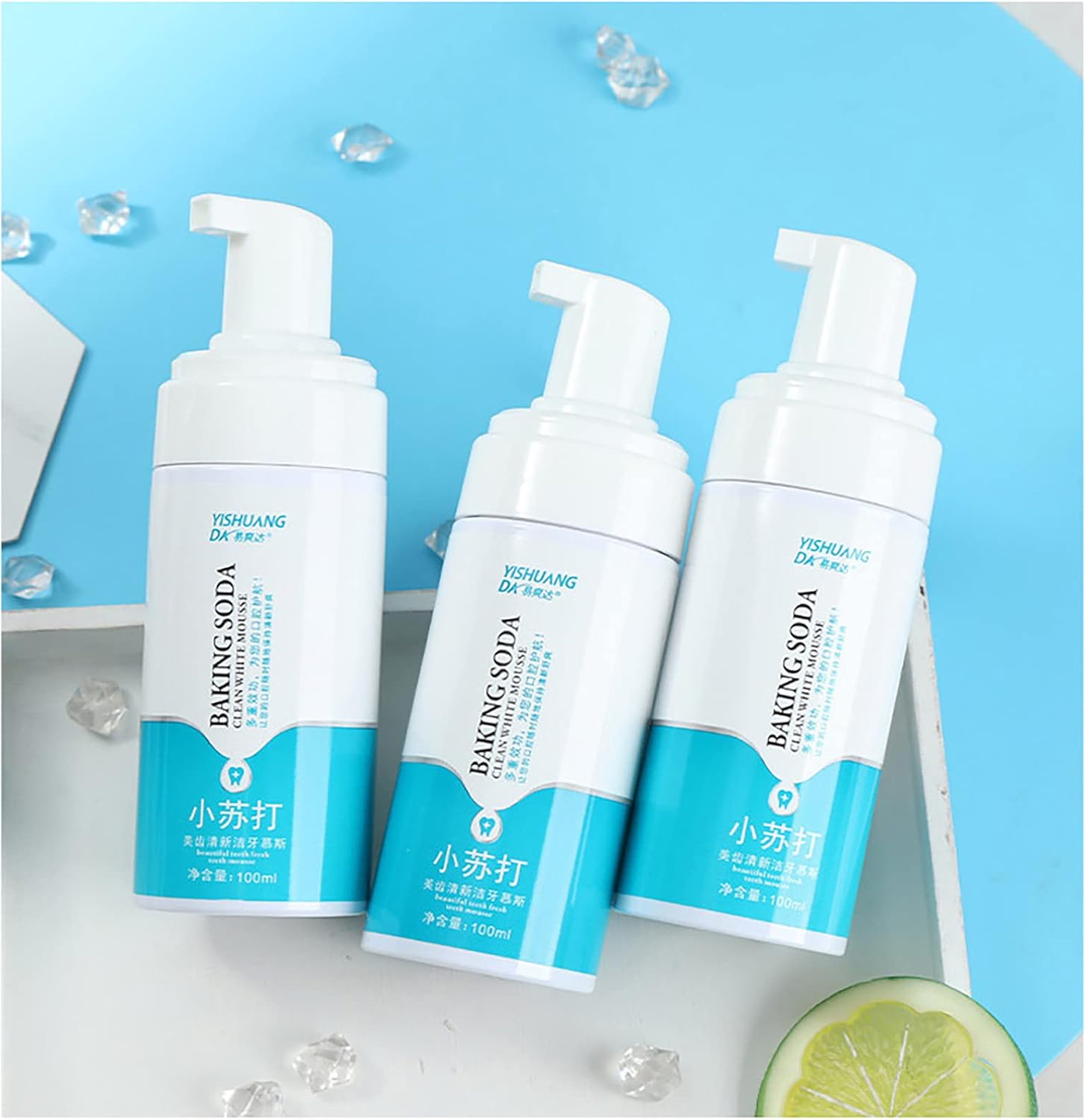 Baking Soda Cleansing Foam Toothpaste, Press Foam Tooth Cleaning