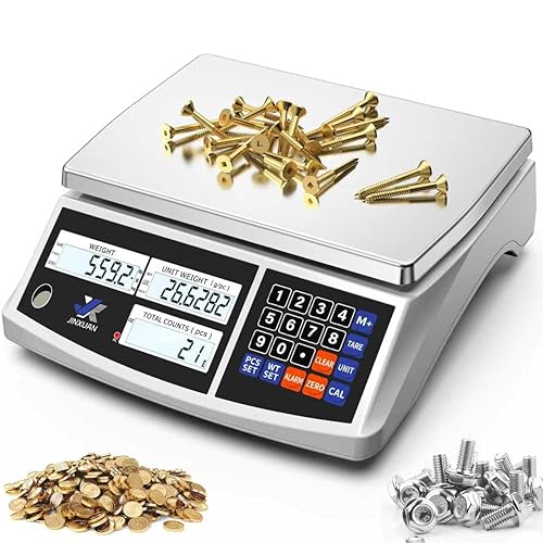 Balanza de conteo industrial 66 lb/30 kg x 0.5 g Balanza digital de inventario para piezas pequeñas, monedas, joyas, balanza de banco lb/g/kg/oz