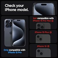Vista 2 de Spigen Tempered Glass Screen Protector [GlasTR EZ FIT] designed for iPhone 15 Pro [Case Friendly] - 2 Pack
