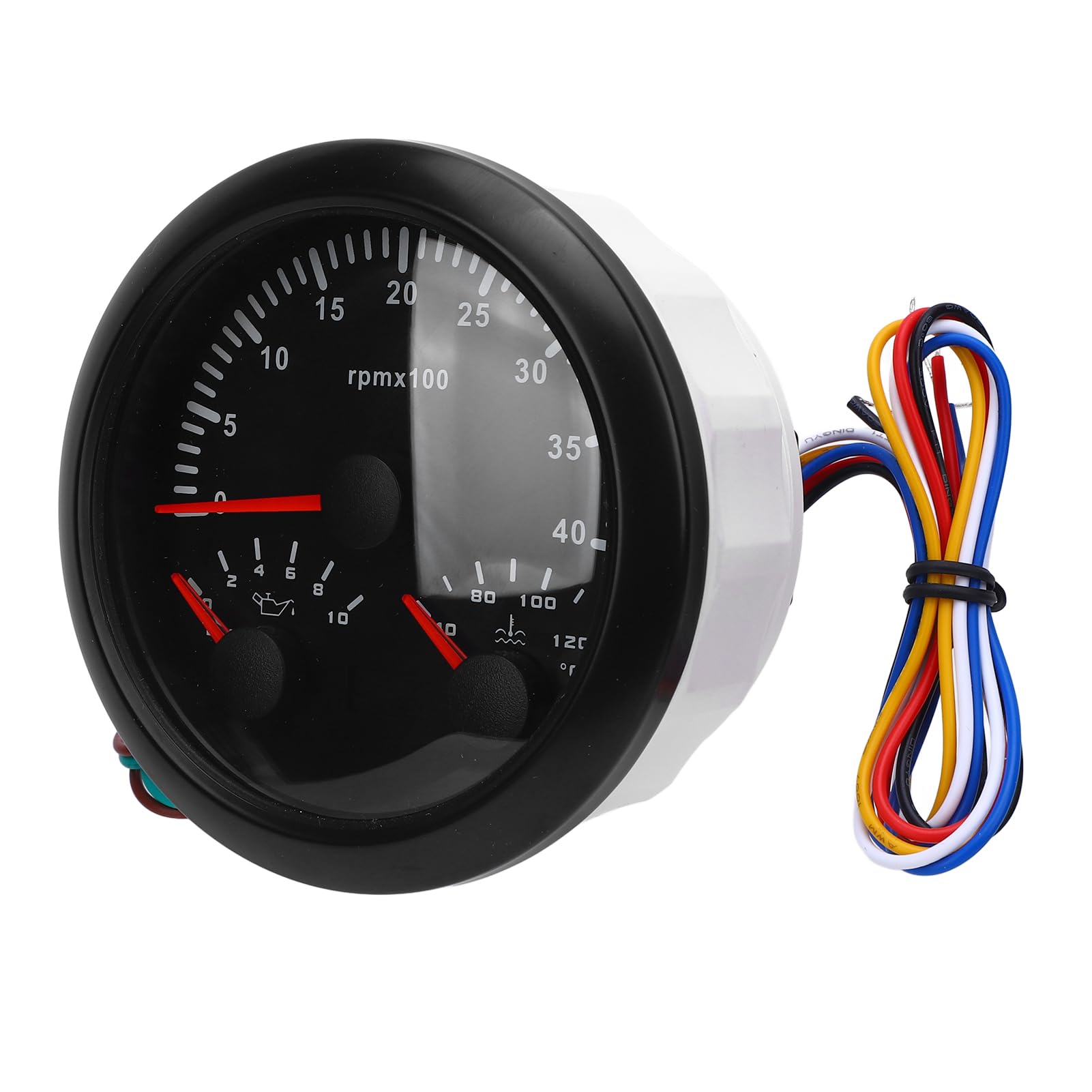 Tacómetro Eléctrico 3 en 1, Medidor de Temperatura del Agua y Presión de Aceite para Automóviles, Camiones, Barcos, 4000 Rpm, 0-10 Bar, 40-120 ℃, Pantalla Precisa, Uso Versátil (Esfera