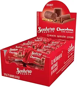 Paçoca Zero Açúcar com Chocolate 70% Cacau - Display 24 unid.