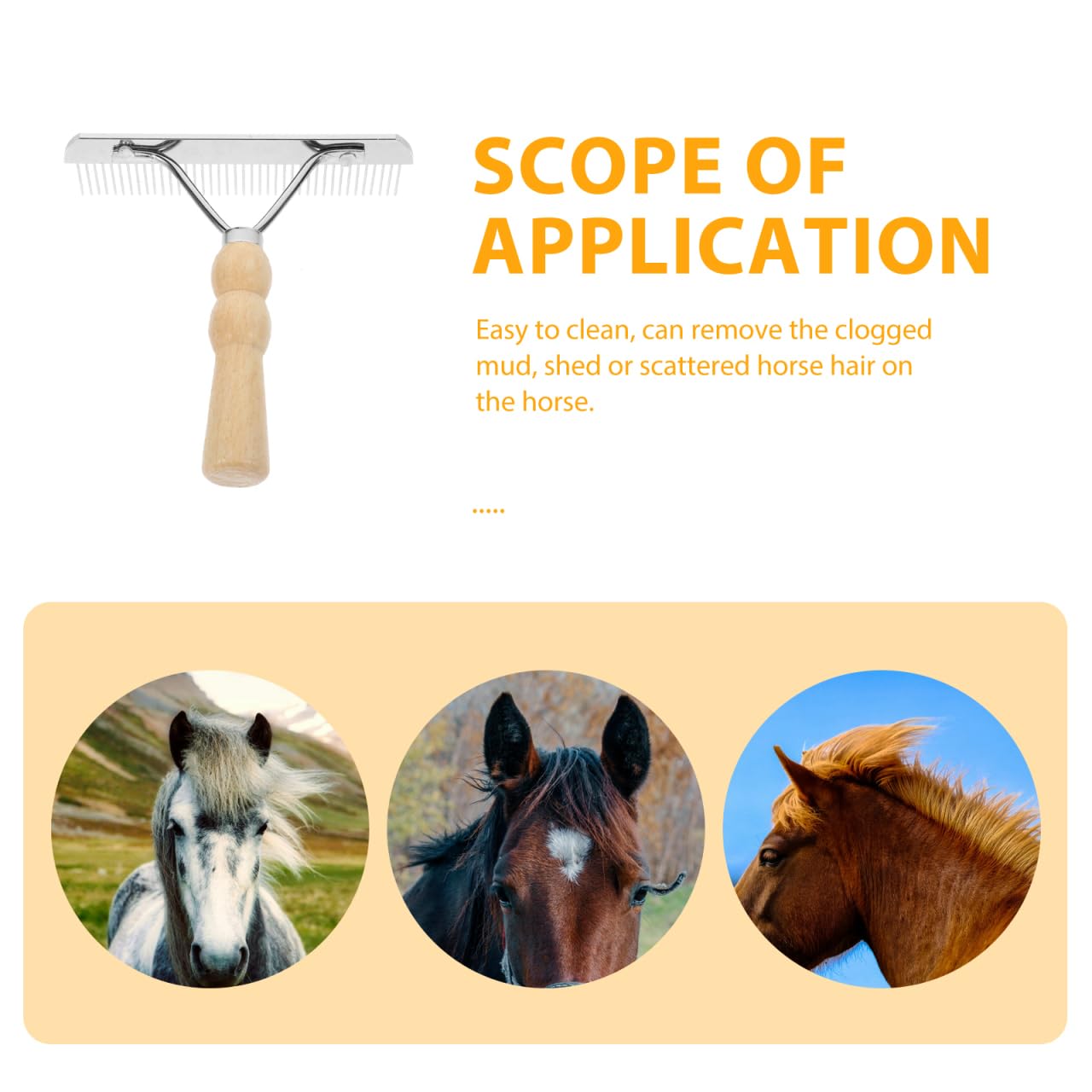 Horse Nail Rake - Grooming & Undercoat Brush -6 Horse Nail Rake - Grooming & Undercoat Brush -6