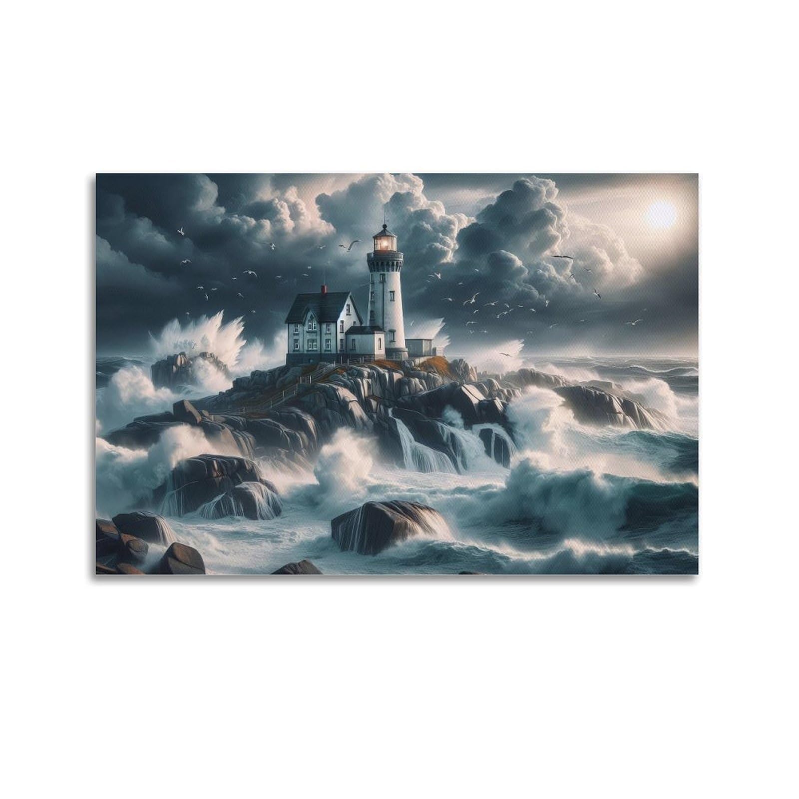 CXHJCA Lighthouse Poster Chaos Guide Poster Decorative Painting Canvas Wall Posters And Art Picture Print Modern Family Bedroom Decor Posters 20x30inch(50x75cm)