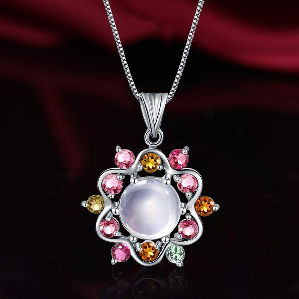 HJMMWT Collane per Donne e Ragazze Stella a Sei Punte Collana Bianca S Ciondolo in Pietra di Luna intarsiato con Collana Ciondolo Delicato Regalo Collane Girocollo per la casa