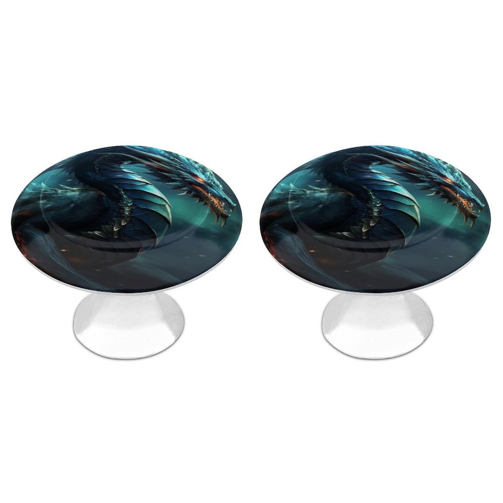 FekiLoot Dragon Cabinet Knobs for Kitchen Ornament, Round Zinc Decorative Drawer Pulls for Cabinets Trendy, Dresser Drawers Pulls Bathroom Dresser Knob with Screw
