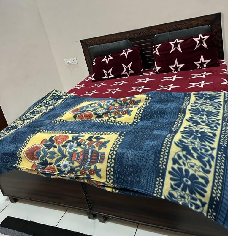 Buy MORADO Double Bed Woolen Fabric Geometric Quilt Cover/Duvet Cover