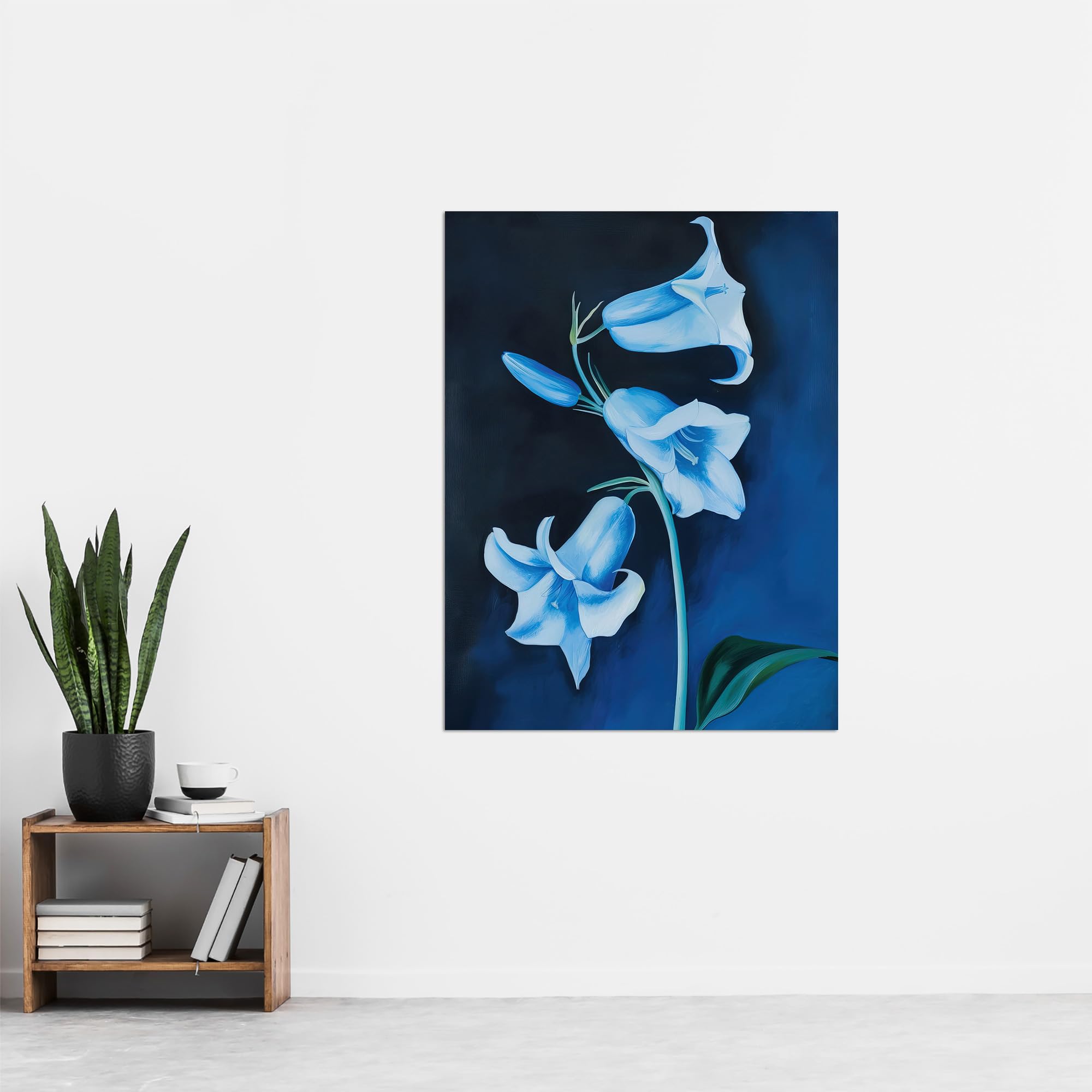 Artery8 Bluebell Flowers Wildflower Blue Floral Painting Living Room Extra Large XL Wall Art Poster Print - Image 4