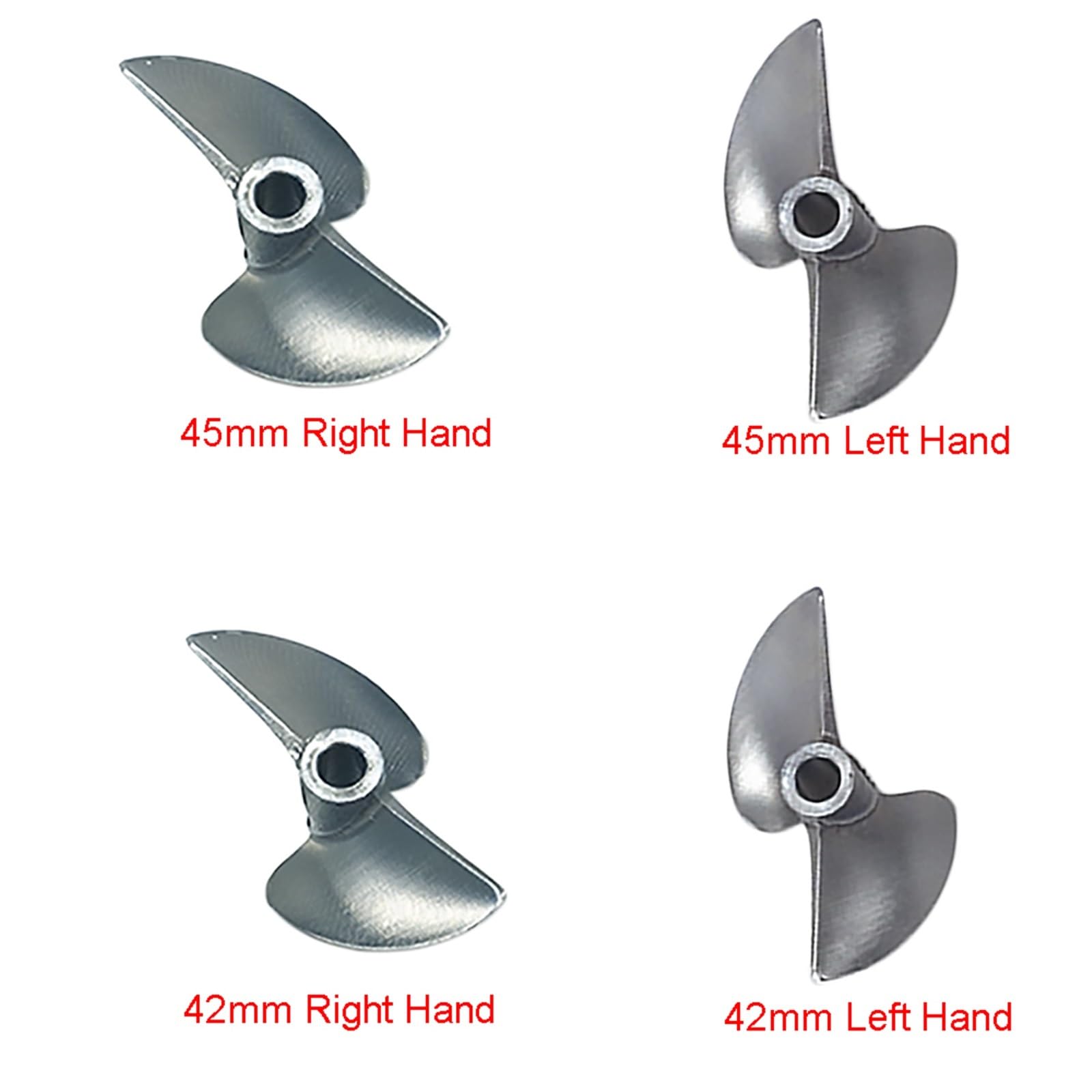 IWBR RC Speed ​​Boat Elica 42mm 45mm 4.76mm 3/16 "P1.4 Prop Elica di Superficie for Nitro Electric RC Boat Mono Catamarano (Color : 1PC 42mm Left Hand)