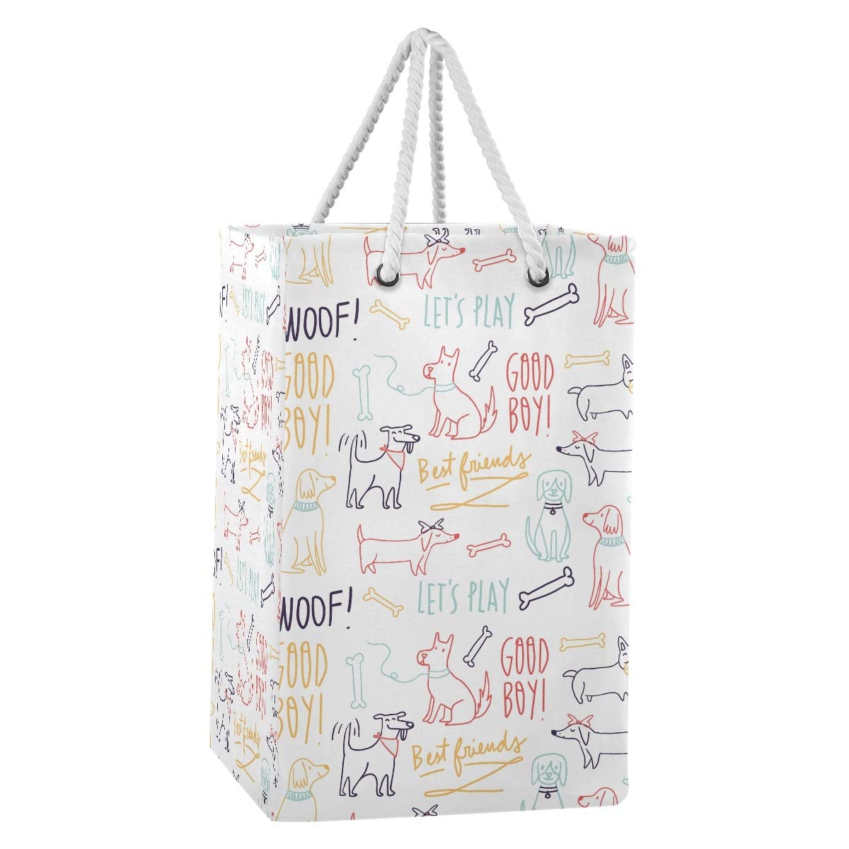 Words Animals - Bolsa de lavandería grande para ropa sucia con asas de fácil transporte