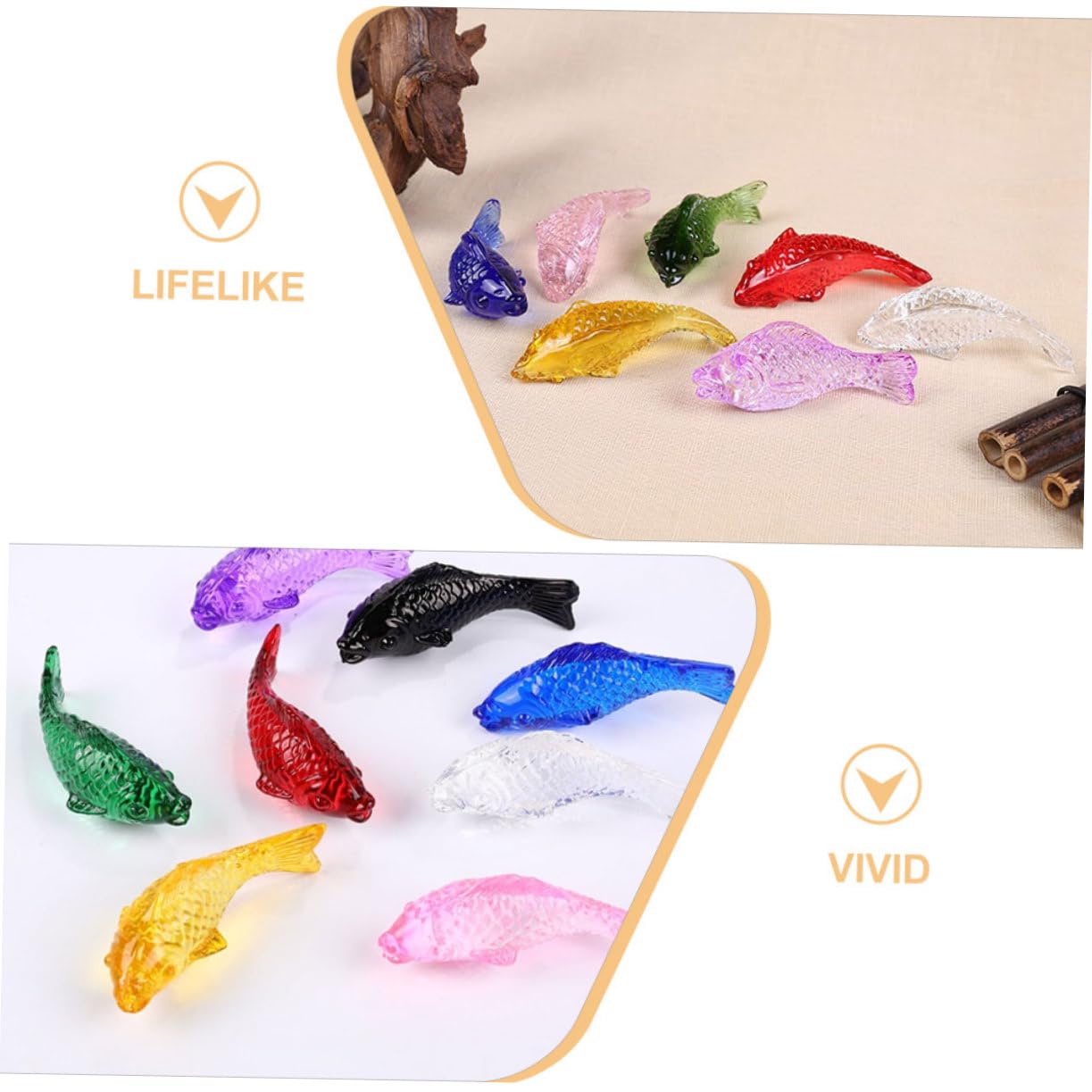 Cabilock 32 Piezas De Adorno De Peces Artesanías De Cristal Decoración para Acuario Falso Compacto Decoración De Peces Pequeños Adorno para Pecera De Escritorio