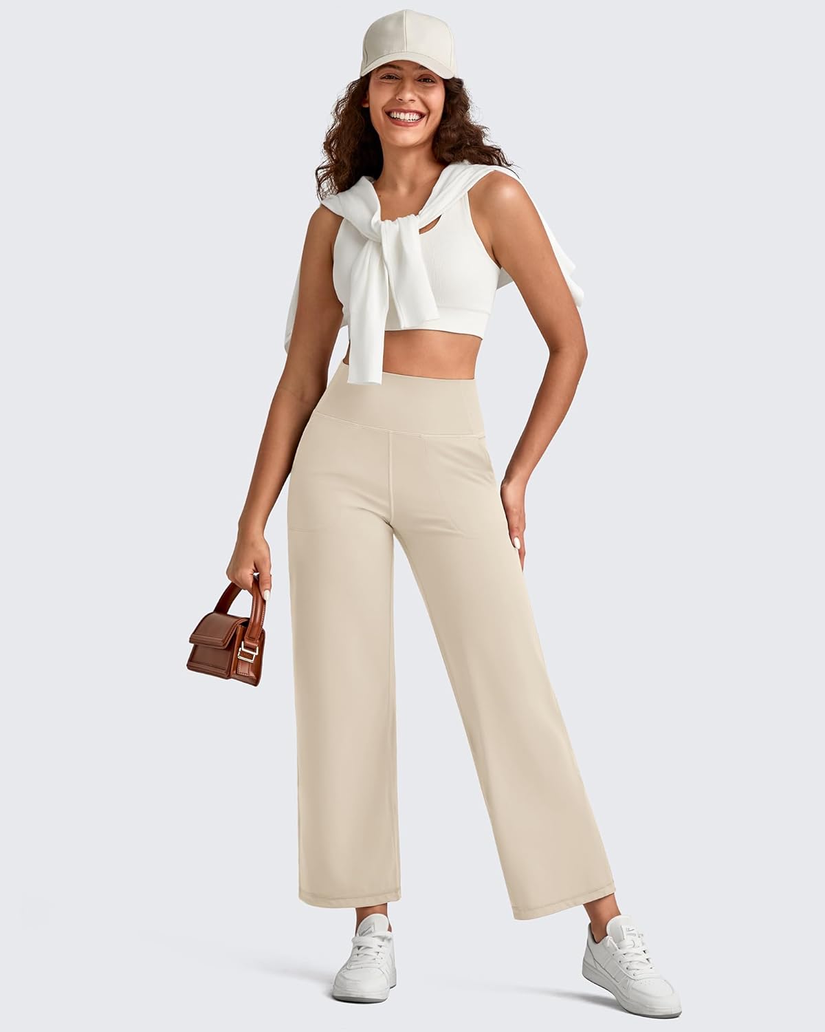 G4Free BareFeel Ankle Length Wide Leg Yoga Pants for Women Soft High Stretch Casual Pants with Pockets 25"/27"/29" - Image 6