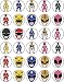 30 x Edible Cupcake Toppers - Power Rangers Themed Collection of Edible Cake Decorations